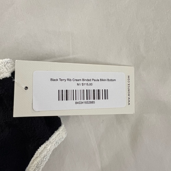 NWT Olivia Culpo x Montce Black Cream Binded Terry Rib Petal Top + Paula Bottom - Picture 8 of 8